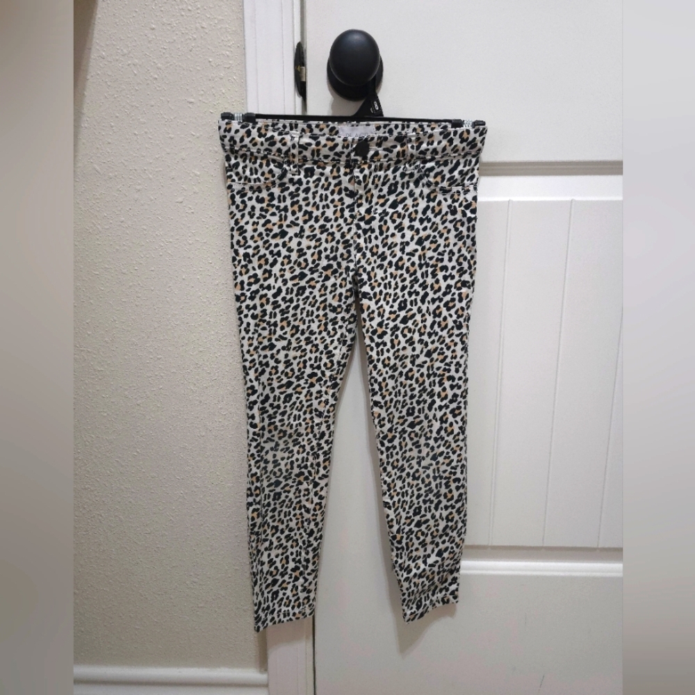 The Children's Place Black and White Skinny Jeans Leopard Print